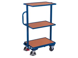 Bijzetwagen 200kg Eurobakken Met 3 Etages Hout Vast 820x455mm Ral5010 - 2