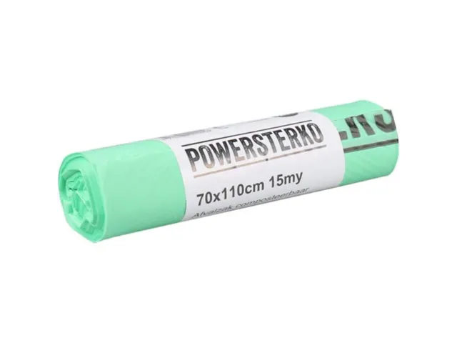 Afvalzak Groen Compost 70x110cm T15 120 Liter 24x10 Stuks