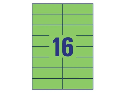 Gekleurde Etiketten Avery Zweckform 105x37mm Groen 1600 stuks