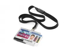 Kaarthouder PUSHBOX DUO met textielkoord 54x87mm