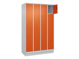 lockerkast,HxBxD 1950x1200x500mm,4x5vakken,vak B 300mm,cil.-slot