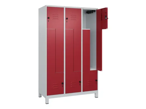Z-garderobekast,HxBxD 1950x1200x500mm,vak B 200/400mm,draaigrendel