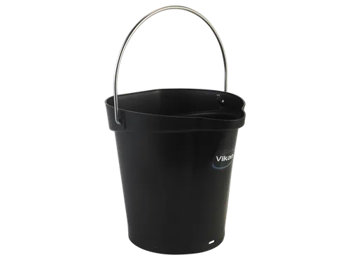 Hygiene 5688-9 emmer 6 liter zwart maatverdeling en schenktuit