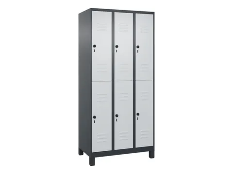 dubbeldekse locker,HxBxD 1950x900x500mm,3x2vak.,vak B 300mm