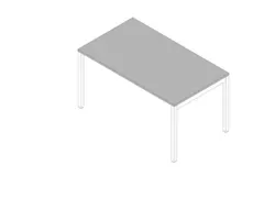 bureau HxBxD 730x1400x800mm blad grijs 4-voeten wit