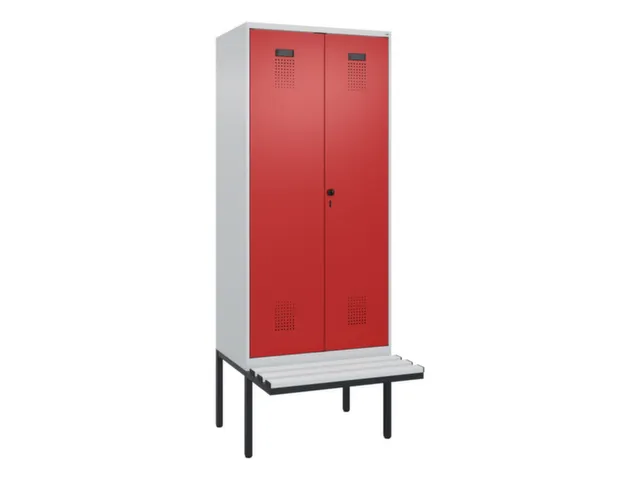 locker met bank,voor scheiding van kleding,HxBxD 2120x800x815mm,2vak