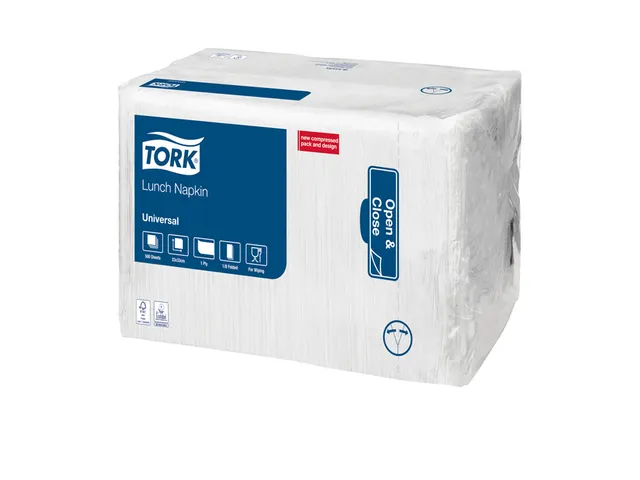Servetten Tork 509308 Universal 1-laags Wit 32x33cm 500st.