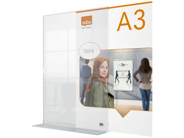 Infobord Nobo Premium Plus A3 acryl vrijstaand