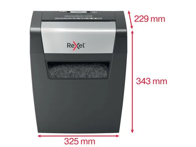Papiervernietiger Rexel Momentum X406 snippers 4x28mm P-4