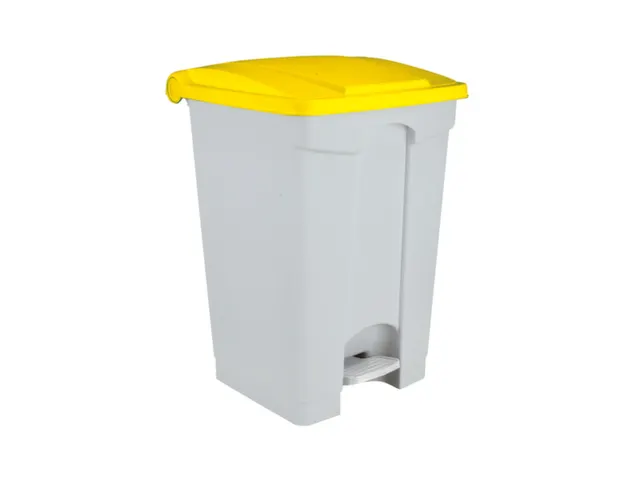 Contitop,afvalbak met pedaal 45L wit/geel/VE:3