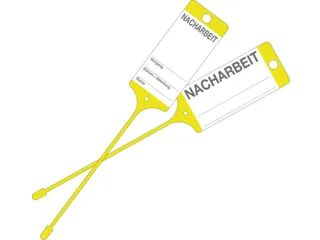 Goederenlabel PP geel "Nabewerking" gelijnd - 1