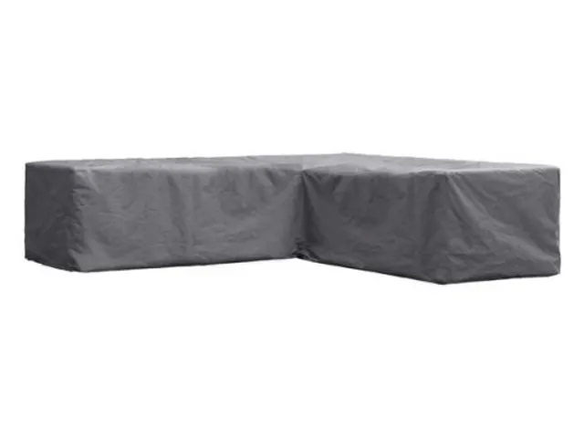 Housse d'extérieur pour salon de jardin forme L 215cm gris-beige
