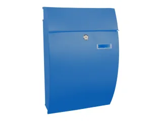 muurbrievenbus,staal,blauw,HxBxD 480x322x155mm,inworp/uitname voor - 1