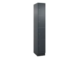 lockerkast,HxBxD 1950x300x500mm,1x4vakken,vak B 300mm,cil.-slot,sokkel