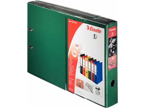 classeur à levier Power N°1, dos de 7,5 cm, vert, paquet de 5 pièce