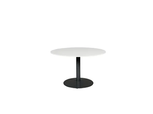Linesto Vergadertafel Vaste Hoogte 120cm Rond Grijs 25mm Zwart