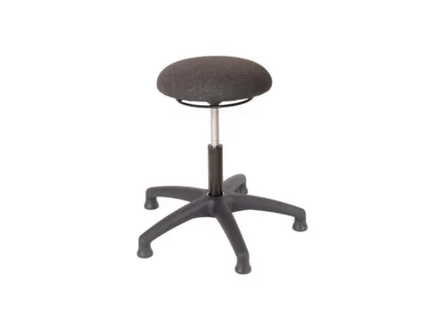 Werkplaatskruk Zit H 450-580Mm Gasveer Zwart Stof Vloerglijders