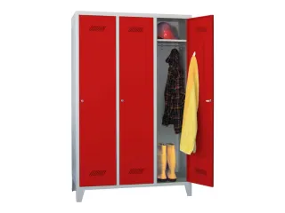 lockerkast,HxBxD 1850x1200x500mm,3vak,RAL7035,front RAL3000 - 3