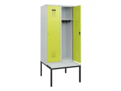 locker met bank,HxBxD 1950x800x815mm,2vak,vak B 400mm,cilinderslot