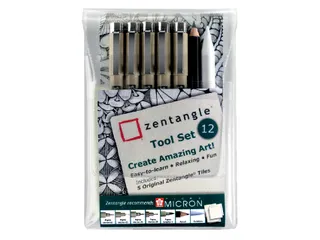 Fineliner Bruynzeel Zentangle Pigma Micron Assorti Zwart 12 Stuks - 1