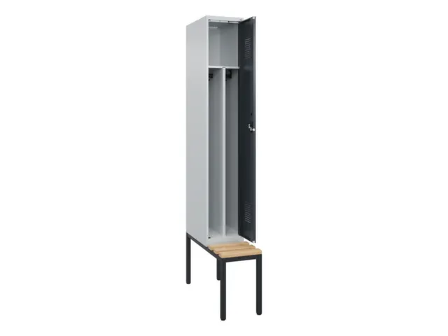 locker met bank,voor scheiding van kleding,HxBxD 2120x300x815mm,1vak