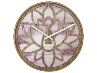 Wandklok Nextime dia 40cm Roze Hout Lotus - 2