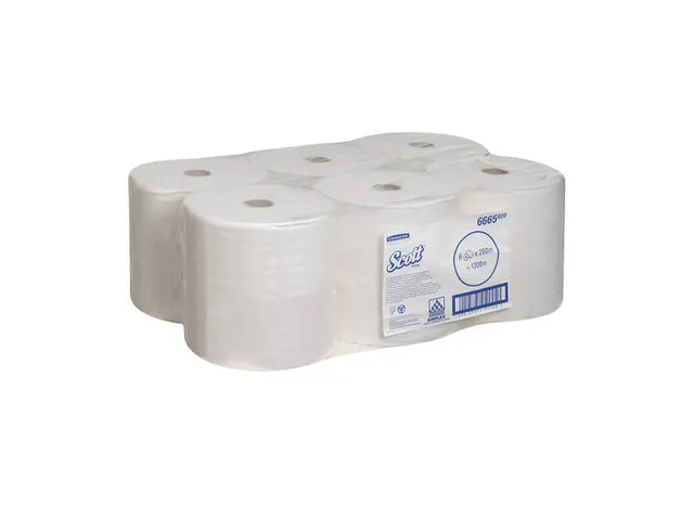 Scott 6665 Performance Handdoekrol Wit 1-Laags 6 rollen