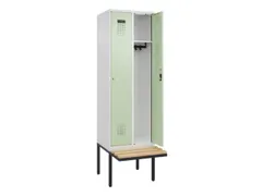 locker met bank,HxBxD 2120x600x815mm,2vak,vak B 300mm,cilinderslot