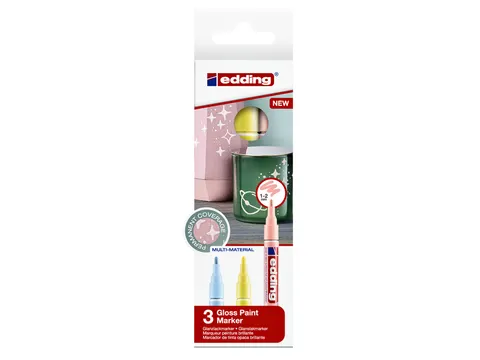 Viltstift edding 751 lakmarker pastel set à 3 stuks assorti