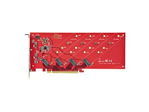 Quad M.2 PCI Express SSD Adapter Kaart voor NVMe/Ahci Ssd