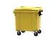 Container 1100 liter vlak deksel Geel Kunststof