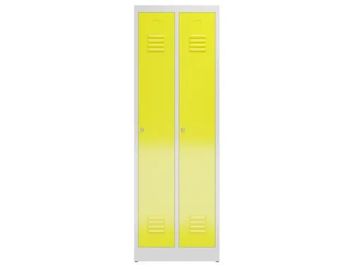 garderobekast 1800x590x500mm 2vak klink sokkel romp RAL7035 RAL1018