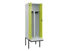 PBM-locker met bank,HxBxD 2120x600x815mm,2vak,vak B 300mm,draaigrendel