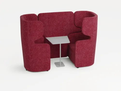 Zitgroep 2Fauteuils Tafel Geluidabsorberend Stof Rood 1320x2200x860mm