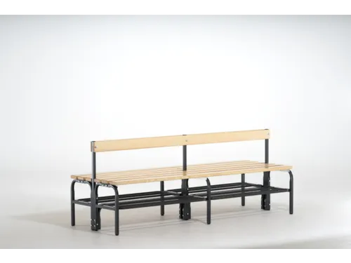 dubbele zitbank,HxLxD 770x1500x725mm,houten lijst,frame staal RAL7016