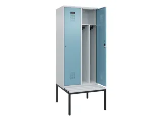 locker met bank,voor scheiding van kleding,HxBxD 2120x800x815mm,2vak - 1