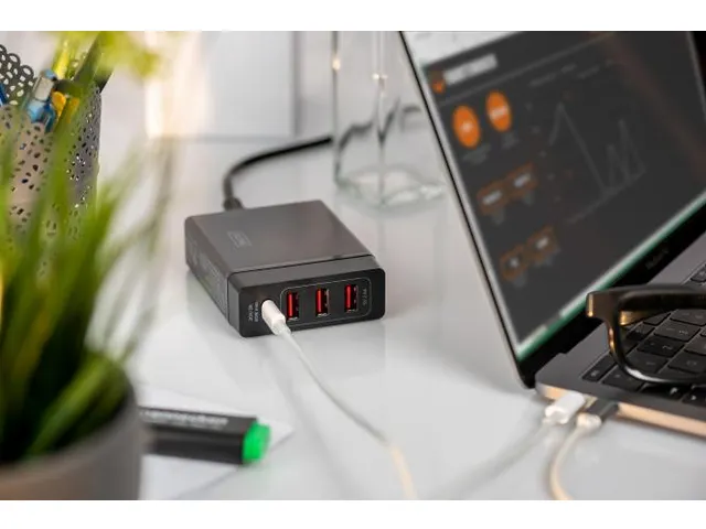 4-poorts USB-lader 72W 1xUSB-C 5,9,15,20V/3A 3x USB-A 5V/2,4A Zwart
