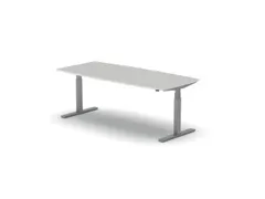 Elektrisch ihv Vergadertafel Vatvorm 2000x800mm Alu +Lichtgrijs Blad