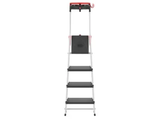 staande trap 4treden XXL treden/platform zwart stand H 0 84m - 3