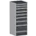 ladekast HxBxD 1600x650x650mm 9laden RAL7035 front RAL7016