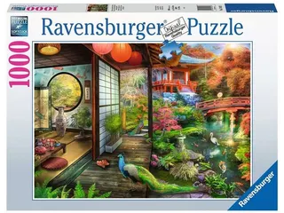 Puzzel Ravensburger Theehuis Japanse tuin 1000 stukjes - 1
