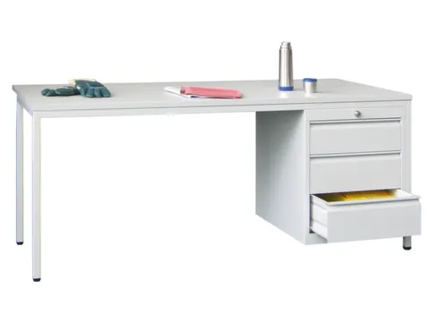 Bureau De Prestige Hxlxp 720X1700X800Mm 3Tiroirs À Droite Ral7035 Fa