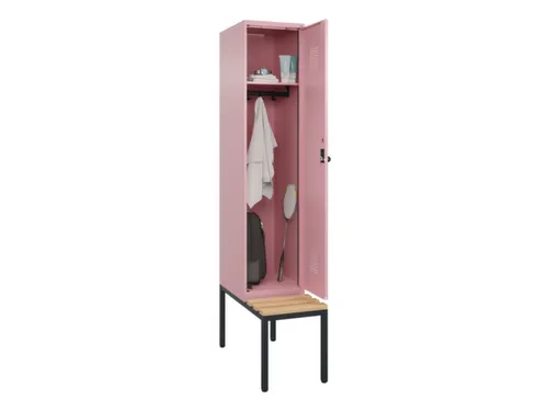 locker met bank,HxBxD 2120x400x815mm,1vak,vak B 400mm,draaigrendel