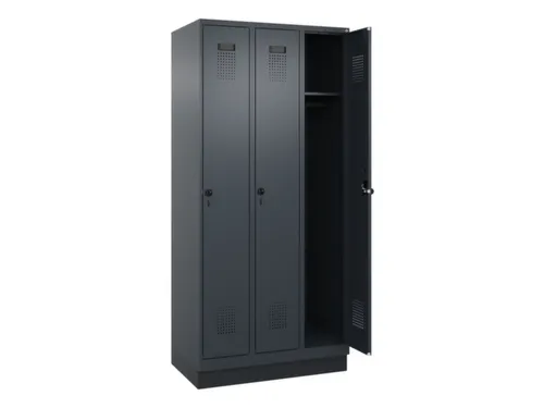 locker,HxBxD 1950x900x500mm,3vak,vak B 300mm,draaigrendel,sokkel