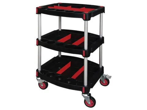 chariot à outils HxlxP 920x490x595mm 3xtablette plastique corps noir