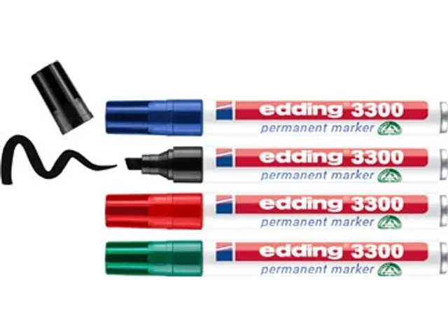 permanent marker E-3300 assorti kleuren, blister van 4 stuks