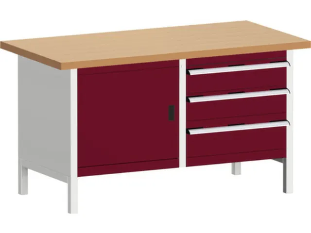 werkbank met opbergruimte,HxBxD 840x1500x750mm,beukenblad