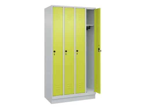 locker,HxBxD 1950x1000x500mm,4vak,vak B 250mm,draaigrendel,sokkel