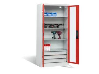 acculaadkast 1950x930x500mm 5stekkerdozen 230V cil.-slot front RAL3000 - 2
