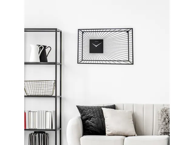 Horloge murale Nextime45x45x15 noir métal Vasco
